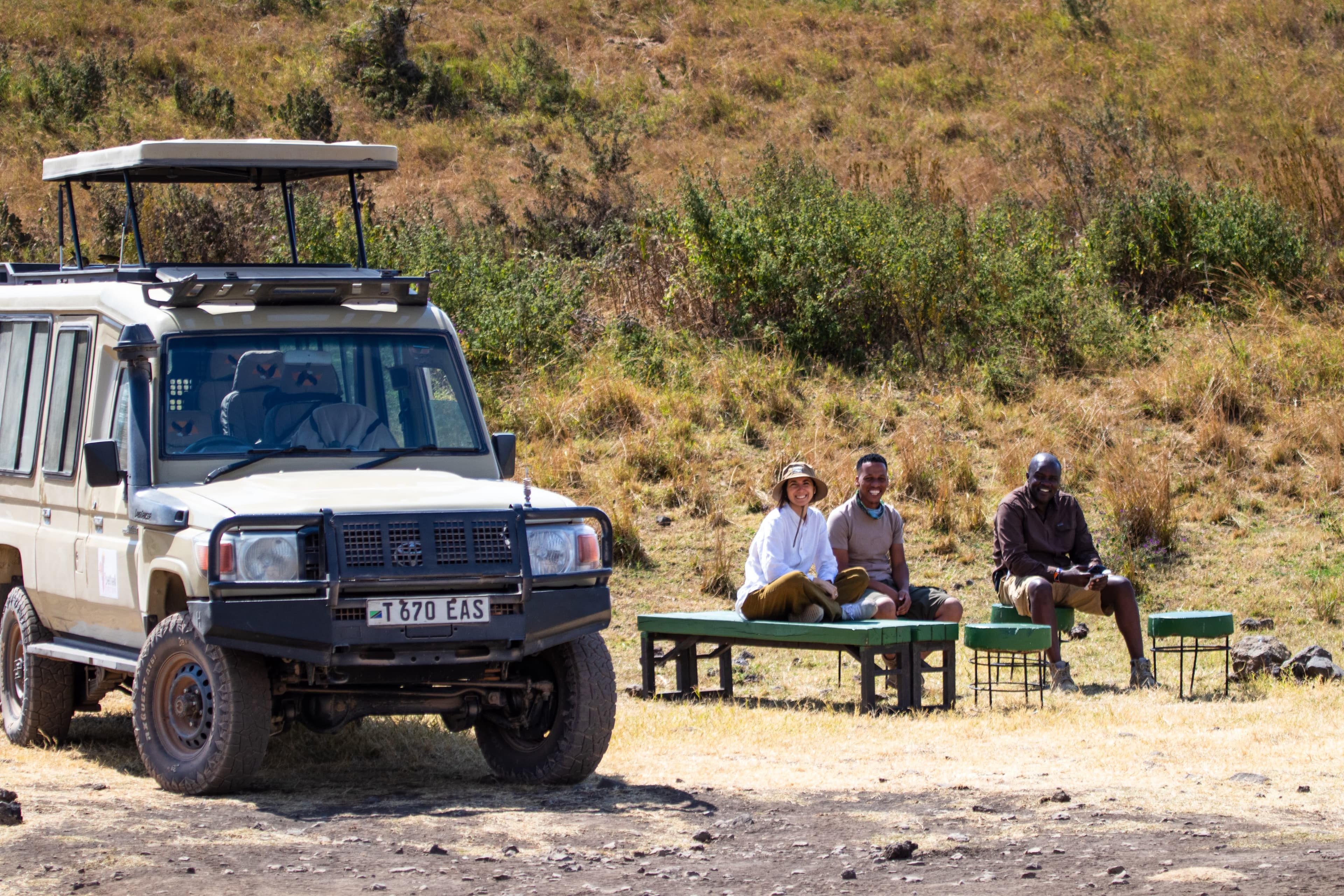 Open-top safari vehicle