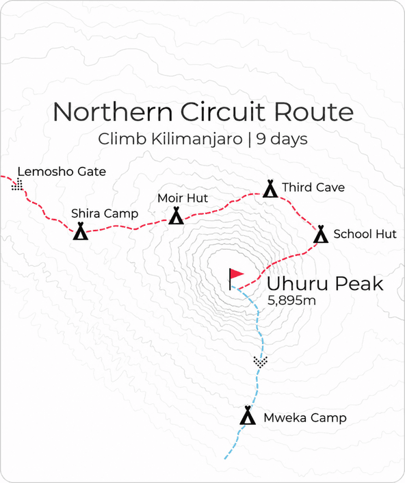 Illustrative route map for the Northern Circuit Route